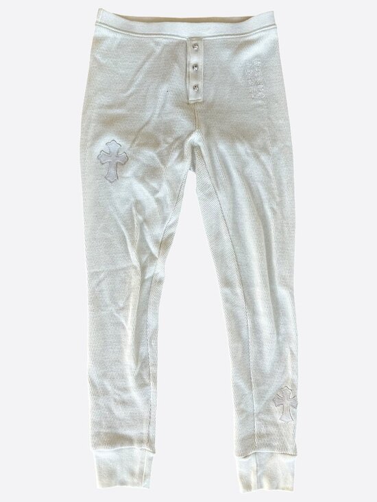 Chrome Hearts Other - Chrome Hearts White Cross Patch Waffle Thermal Pants
